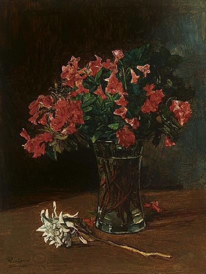 Wilhelm Trubner Flower Vase oil painting picture